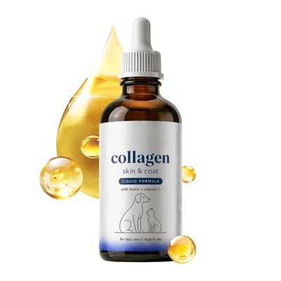 Liquid Collagen for Dogs & Cats, Joint Support, Skin & Coat Supplement, Grass-Fe