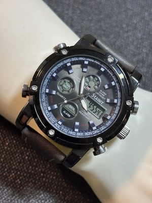 Stauer Men s Ana Digi Watch Chronograph,Alarm,Day,Date 48mm New Batteries