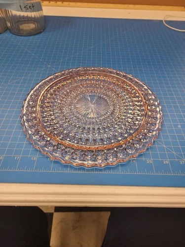 Vintage Pink Depression Glass Plate 10 Inch Diameter Elegant Serving Decor