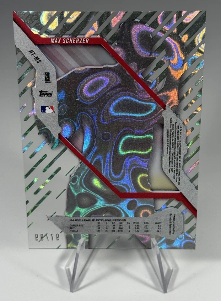 2018 Topps High Tek - Max Scherzer #HT-MS Pattern 1 Waves/Diagonals Green Magma - Image 2 of 2