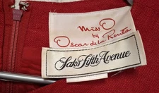 Miss O By Oscar de La Renta Red Dress Size 4 Saks 5th Avenue Red Tag