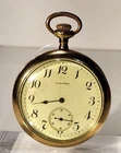 Waltham Antique Open Face Pocket Watch Gold Filled Gr Bond St 14S 7 Jewel 1897