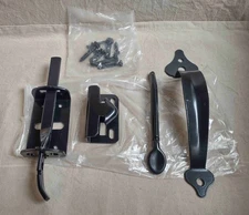 Thumb Gate Latch Heavy Duty Self Locking Door Latches & 9" Handle Kit *READ*