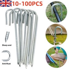 8-100X Galvanised Steel Tent Pegs Heavy Duty Rebar Ground Stakes Camping Anchors