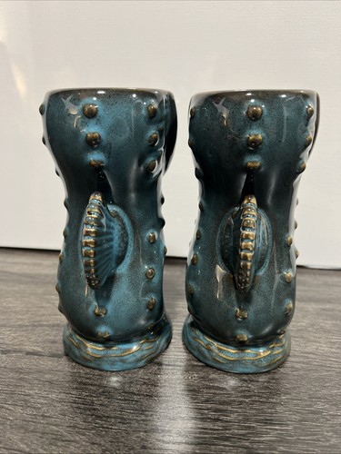 Munktiki Imports Seahorse Tiki Mug Ocean Surf Blue By Paul Nelson Set Of 2 - Picture 3 of 8