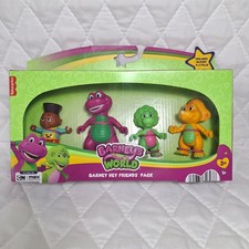 Barney's World Hey Friends Pack Set 4 Toy Figures JHB26 Mattel Fisher Price NIB