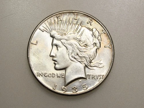 1935 $1 PEACE SILVER ONE DOLLAR CH/GEM BU
