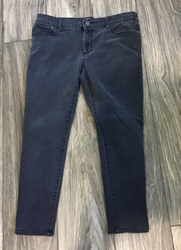 St Johns Bay Jeans Womens Size 12P Black Denim Skinny Leg Mid Rise 34x27 - Foto 1 di 5