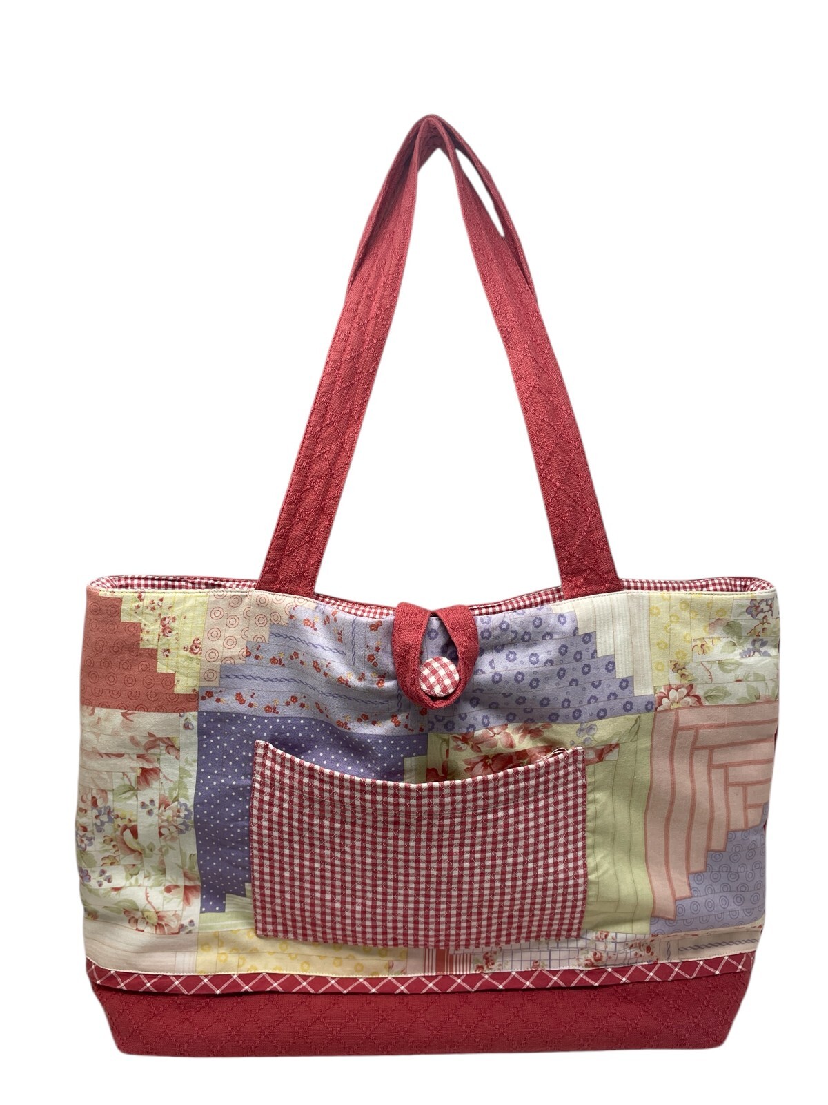 Moda Patchwork Design Tote Bag Purse-Squares-Cott… - image 1