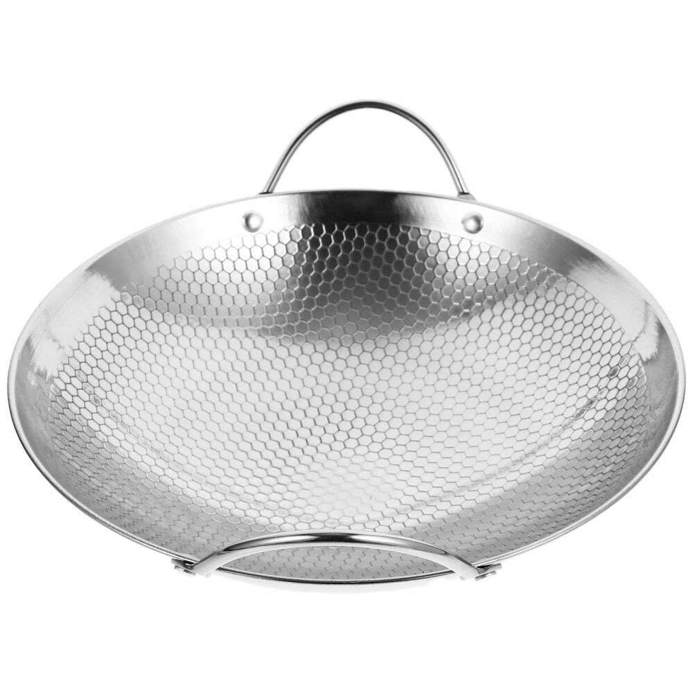 Stainless Steel Wok Pan for Induction Cooking Flat Bottom Saute Pan