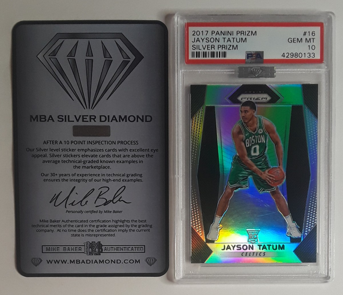 2017-18 Panini SILVER Prizm MBA SILVER DIAMOND Jayson Tatum #16