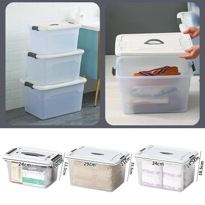 Plastic Clear Storage Box with Lid, Large Household Storage Box D4T6 TGY
