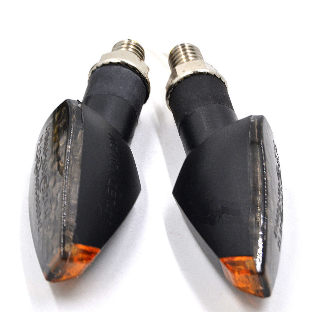 Amber LED Turn Signal Indicators For Yamaha XT660 WR250 WR125 XT125 DT50 – 10mm Bolt, Carbon Look