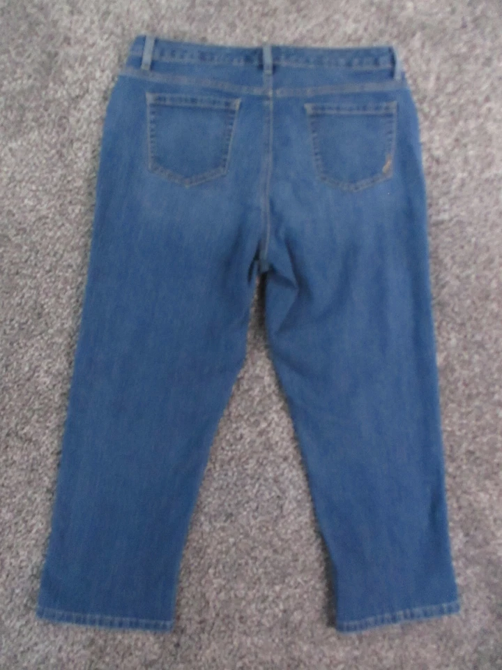 Pantalones de mezclilla Jones New York para mujer 14 azul con puños City capri elásticos 33x24 Foto 4 de 4