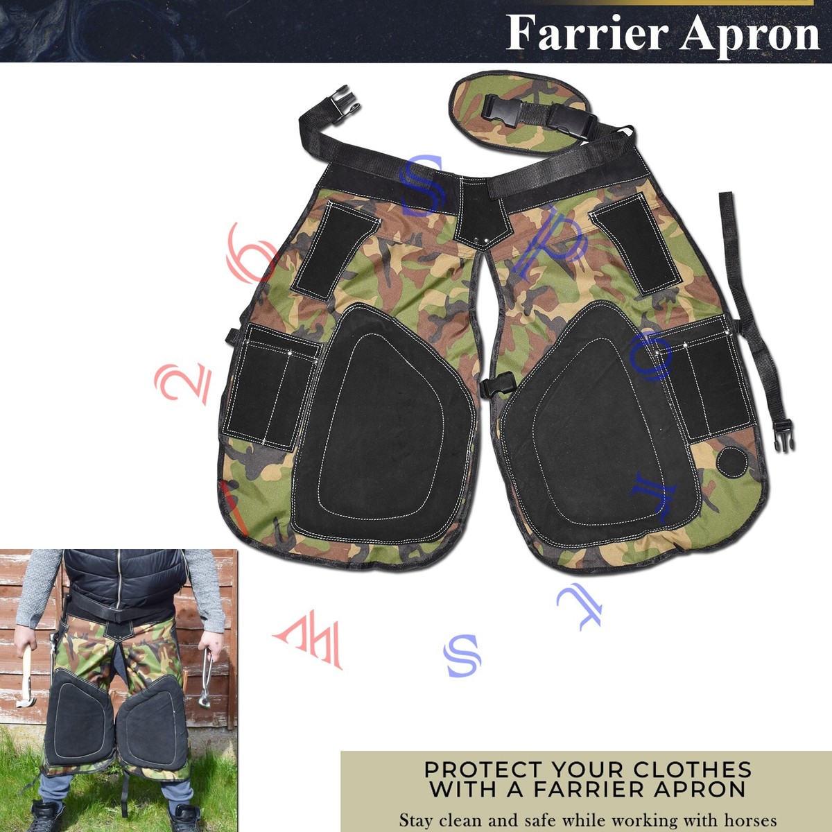 Farrier Chaps Apron Split Leather Professional Apron With Magnet  Pockets