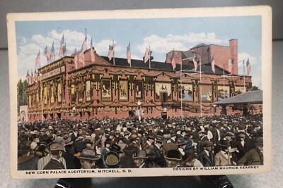 New Corn Palace Auditorium 1920s Mitchell South Dakota Postcard Antique