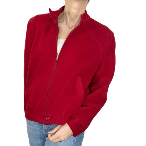 Vintage 70s Sportswear by Louben Montreal red zip up felt moto bomber jacket 13 - Picture 2 of 13