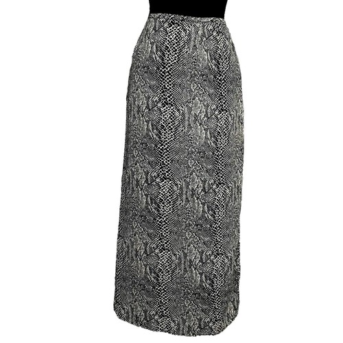 Jupe Droite Kathie Lee Collection – Beige Imprimé Animal – Taille L – Mi-longue