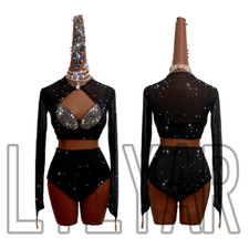 New Latin Dance Competition Dress Skirt Dress Red Matador Skirt Split Skirtes