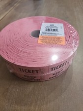 Roll of 2000 Pink Double Stub Raffle Tickets Split the Pot 50/50 New Sealed