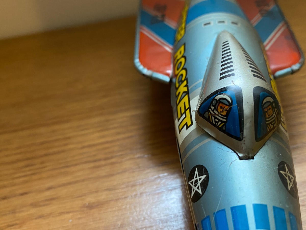 Masuya Toy Jupiter Rocket Tin Friction Space Toy 1960's Masuya Toy Jupiter Rocket Tin Friction Space Toy 1960's