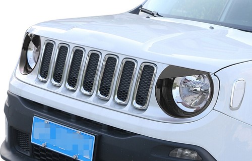 Black Angry Bird Front Headlight Bezels Cover for Jeep Renegade 2015 2016 2017 - Picture 3 of 8