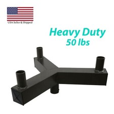 Triple 120 Degree Vertical Bullhorn Tenon Adaptor Round Parking Light Fixture