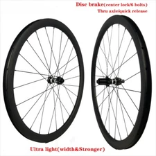 Road Bike Carbon Wheelset 30/35/40/45/50mm Deep Tubeless Center Lock/6 Bolt