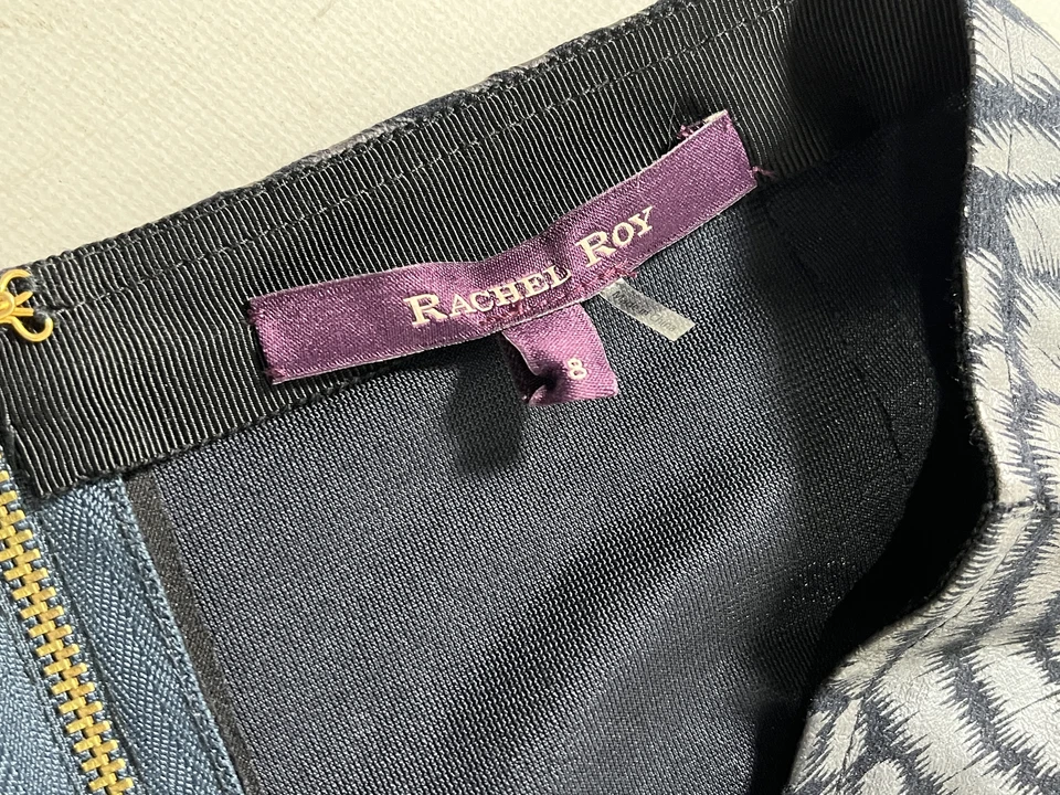 Falda negra con estampado animal de Rachel Roy para mujer talla 8 NUEVA Foto 2 de 4