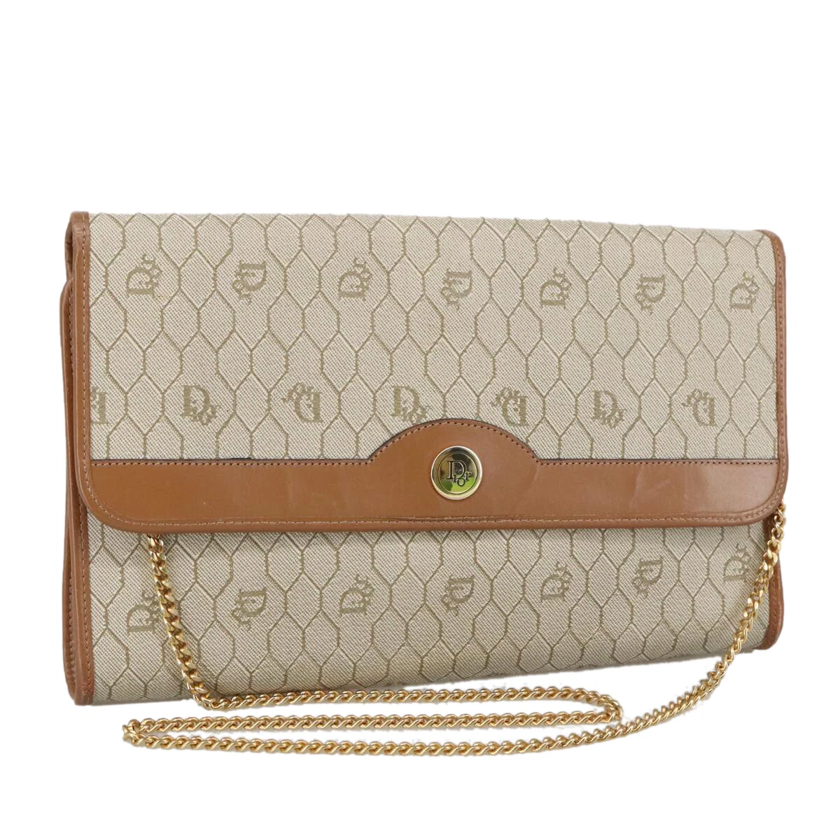 Sac à bandoulière Dior en toile beige nid d'abeille authentique