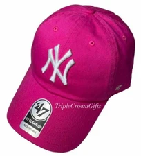 New York Yankees ('47 Brand) Clean Up Hat Adjustable Strapback Magenta