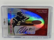 2001 Certified LaDainian Tomlinson Rookie RPA Patch Auto /150 Mirror Red Charger