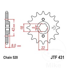 JT Front Sprocket 12 Tooth 520 Pitch JTF431.12 For Suzuki PE 250 X 1981