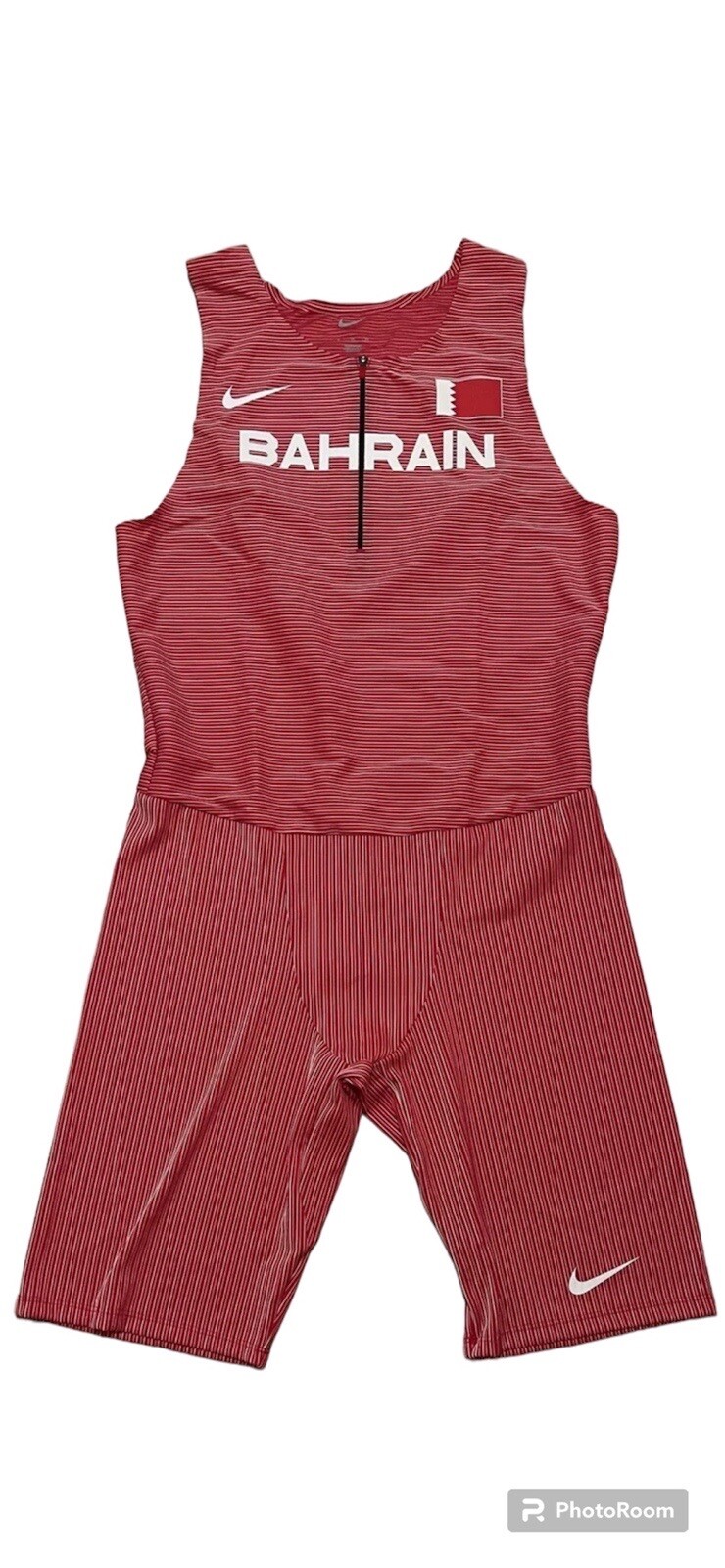 Men's Nike Pro Elite Bahrain Team Issued USA Speedsuit Red/White CI6347-657 Sz L