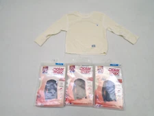 POLARMAX 2C61A XXSMALL YOUTH 100% POLYESTER IVORY DOUBLE BASE LAYER TOP SET (3)