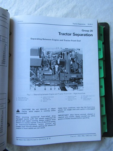 John Deere 840 940 1040 1140 Traktor Service Reparatur Technisches Handbuch TM-4353 - Bild 4 von 14