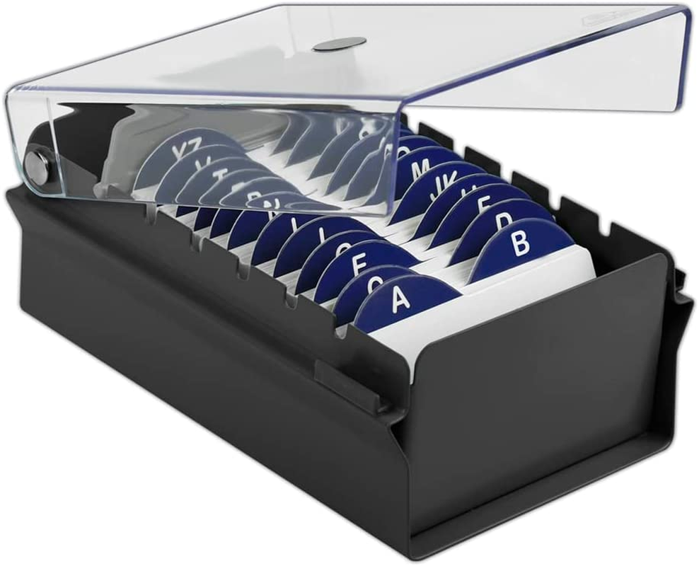 5x8 Card File Box Acrimet - Heavy Duty Metal Base With Clear Lid ...