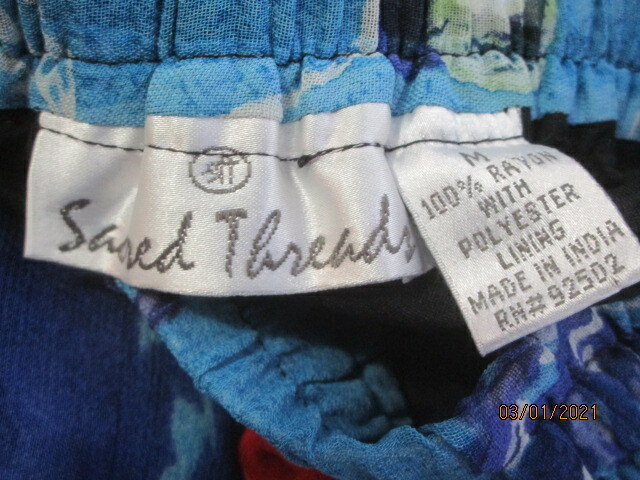 Sacred Threads Sheer Lined Patchwork Design Skirt… - image 3