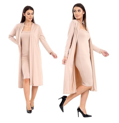 strapless dress with cardigan