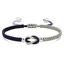 Bracelet for Women Men Infinity Love 1 Navy  Silver Grey Infinity Knot