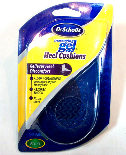 Dr. Scholl's Comfort Heel Cushions Massaging Gel Men's - One Pair 2 Pack