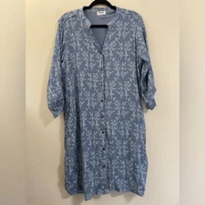 Kindred Anthropologie Embroidered Floral Shirt Dress - 1X