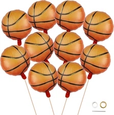 20Pcs 18 Inch Basketball Foil Mylar Balloons Sports Balloons Basketball Decorati