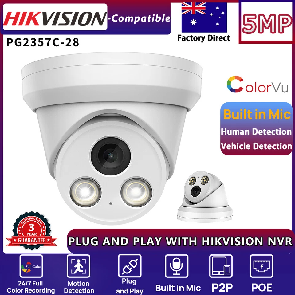 Hikvision 16CH NVR DS-7616NI-Q2/16P POE Colorvu Turret 5MP IP Camera Systems Lot - Image 3 of 4
