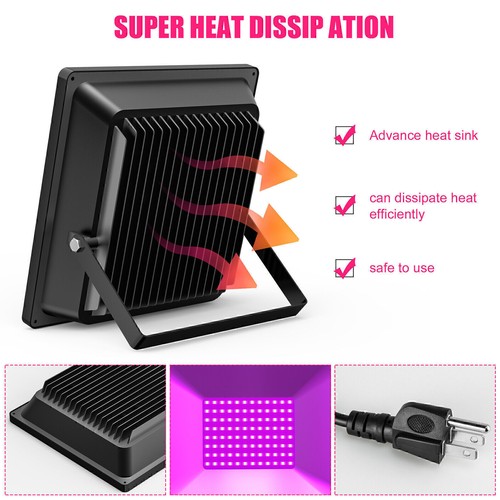 4-Pack Black Lights 100W LED IP66 Waterproof Party Neon Glow in The Dark Party - Imagen 10 de 11