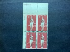 United States Stamps C68 1963 Airmail 8c 8¢ Amelia Earhart Plate # Block of 4