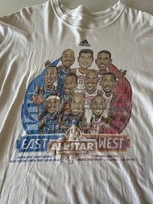 2009 NBA All Star Game Caricature Adidas Tshirt 2XL w/ Kobe + LeBron + More