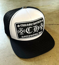 Chrome Hearts Black White Trucker Hat Mesh Ba...