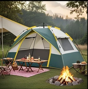 New Camping Bundle**4 Person Tent  260 Piece Outdoorsman Kit 2000 Liter Straw