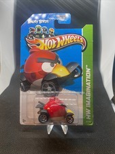 2012 Hot Wheels 47 HW Imagination-New Model ANGRY BIRDS RED BIRD Red/Tan
